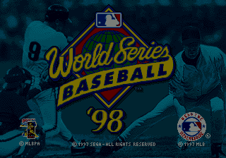 World Series Baseball 98 title screen for Sega Genesis